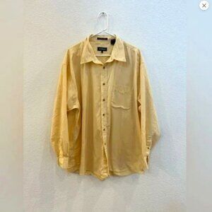 SIEGFRIED 100% Cotton Men's Yellow Button Down Top XXL